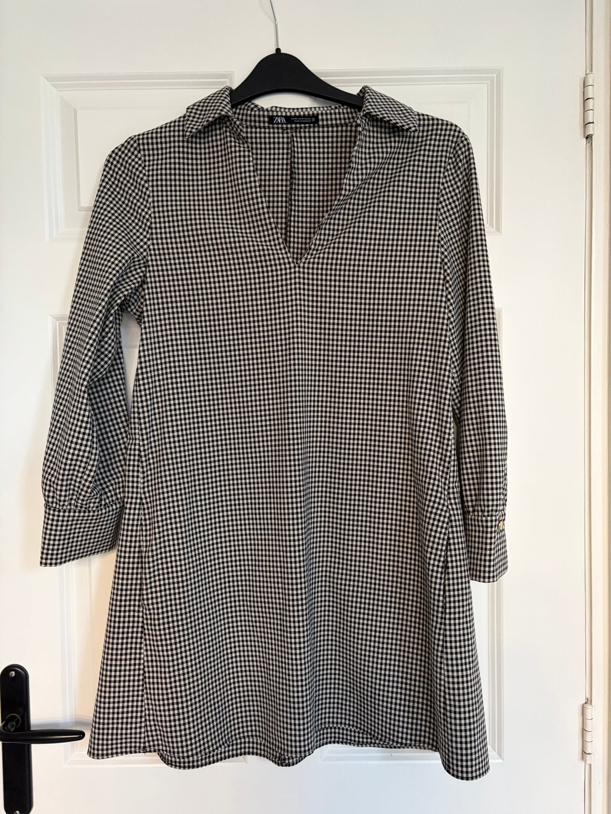 Zara zwarte geruite jurk - Maat M, Kleding | Dames, Jurken, Maat 38/40 (M), Zwart, Ophalen of Verzenden, Zo goed als nieuw