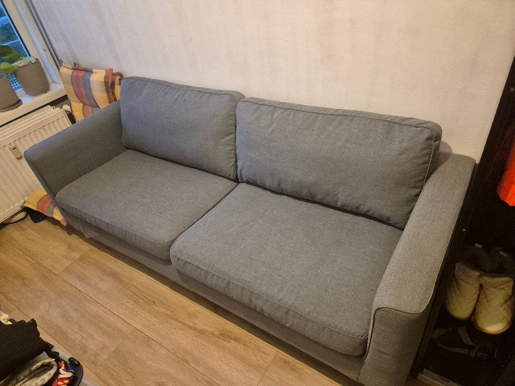 Grijze Bank te koop, Ophalen, Gebruikt, Tweepersoons, 75 tot 100 cm