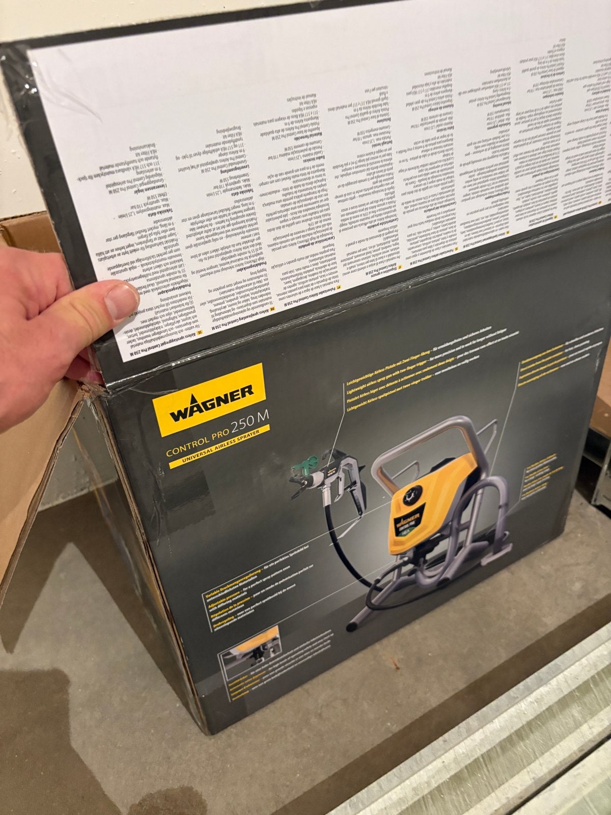 Wagner Control Pro 250 M verfspuit met verlengde lans, Ophalen of Verzenden, Zo goed als nieuw, Verfspuit of Verfpomp
