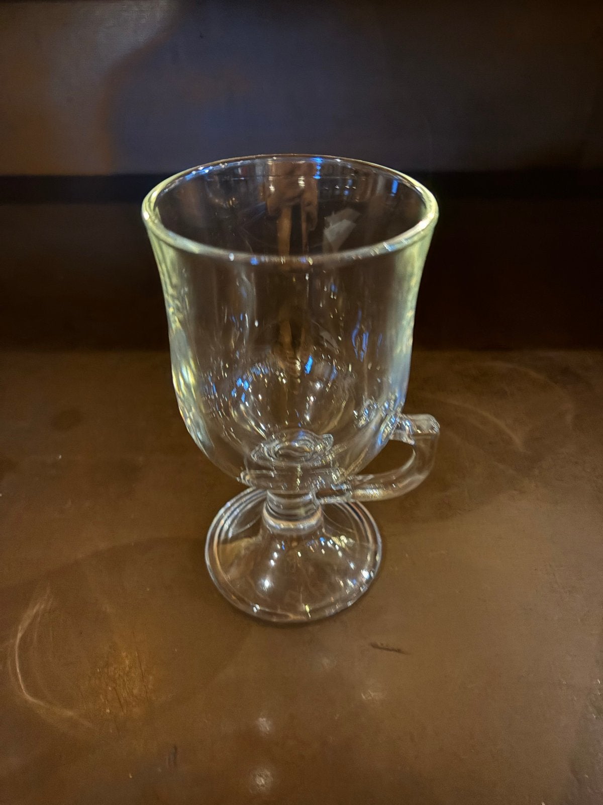 Glazen Irish Coffee Glas met oor, Ophalen, Glas of Glazen, Gebruikt, Glas
