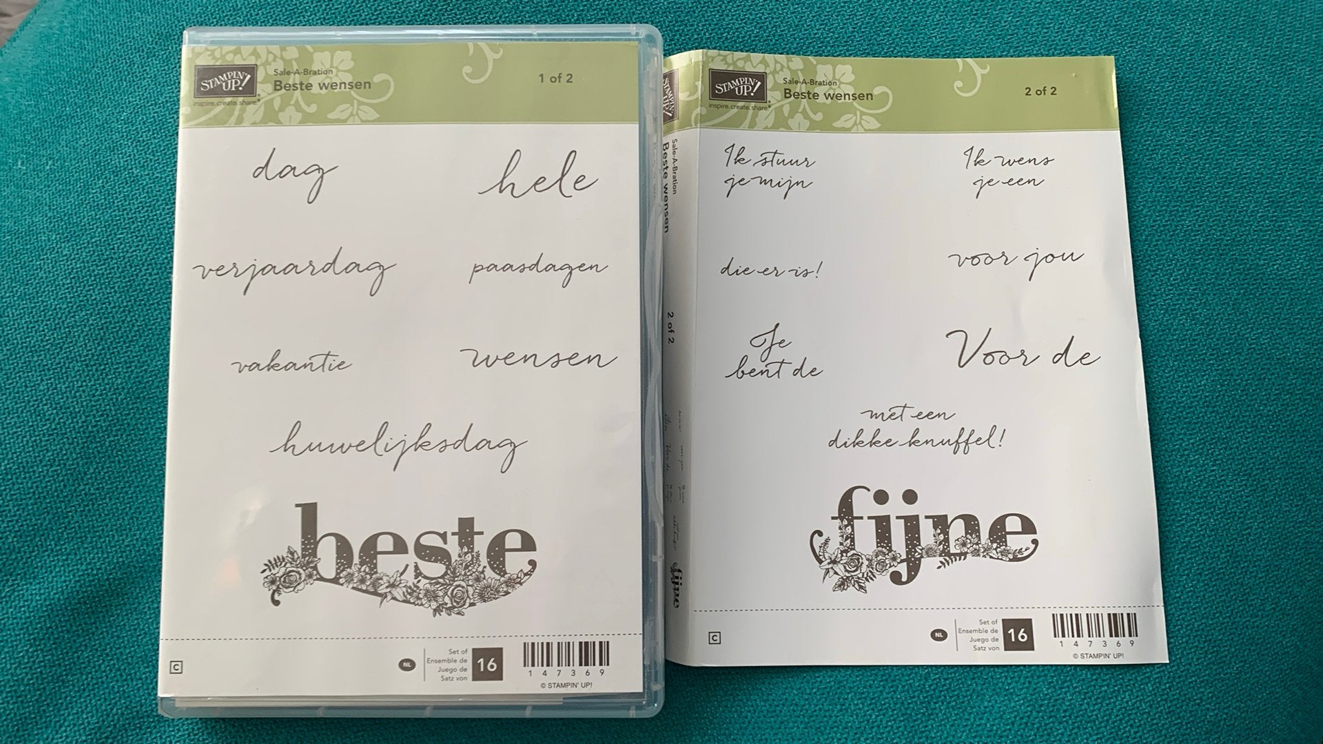 Stampin’Up Stempelset : Beste wensen, Hobby en Vrije tijd, Verzenden, Zo goed als nieuw