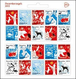 Nederland NVPH nr V3363/72 postfris Decemberzegels 2015, Postzegels en Munten, Ophalen of Verzenden, Na 1940, Postfris