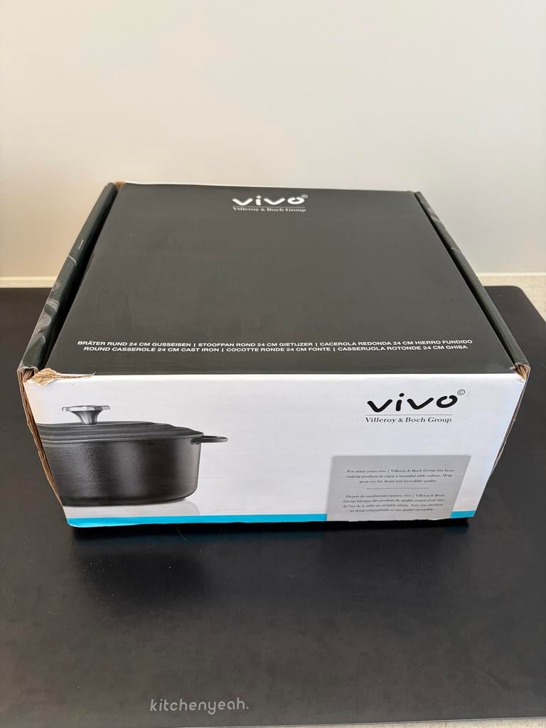 Vivo Villeroy & Boch Gietijzeren Stoofpan 24 cm, Kookpan of Snelkookpan, Nieuw, Ophalen of Verzenden, Gietijzer