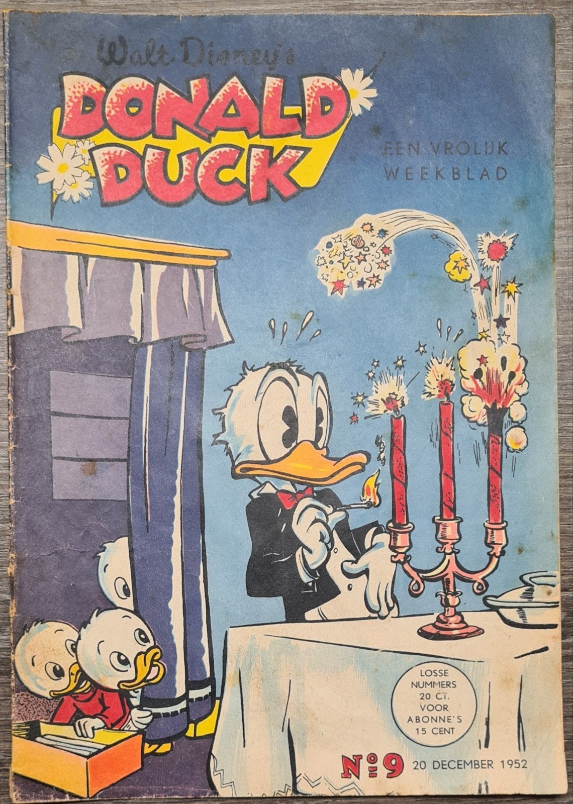 Donald Duck nummer 9 uit 1952, Boeken, Stripboeken, Eén stripboek, Ophalen of Verzenden, Gelezen