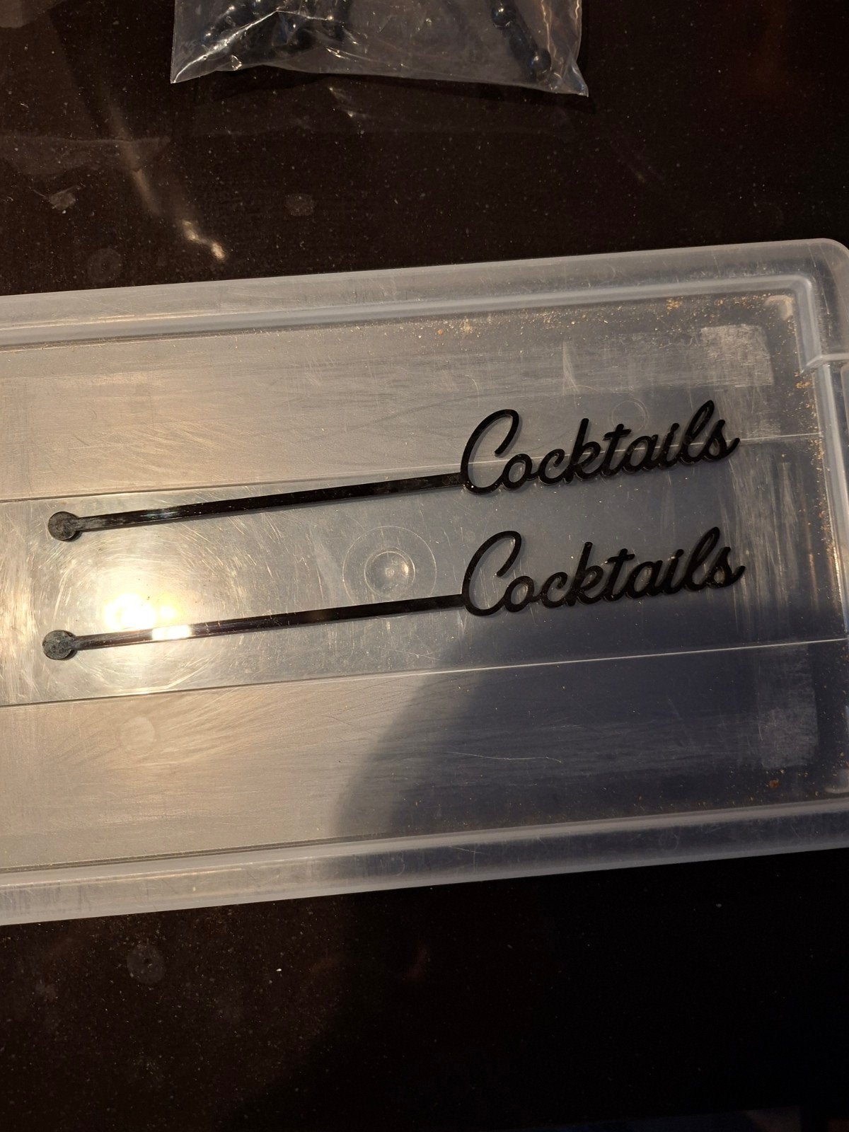 Te koop plastic cocktail roerstaafjes - 2 stuks, Ophalen, Zo goed als nieuw, Overige typen