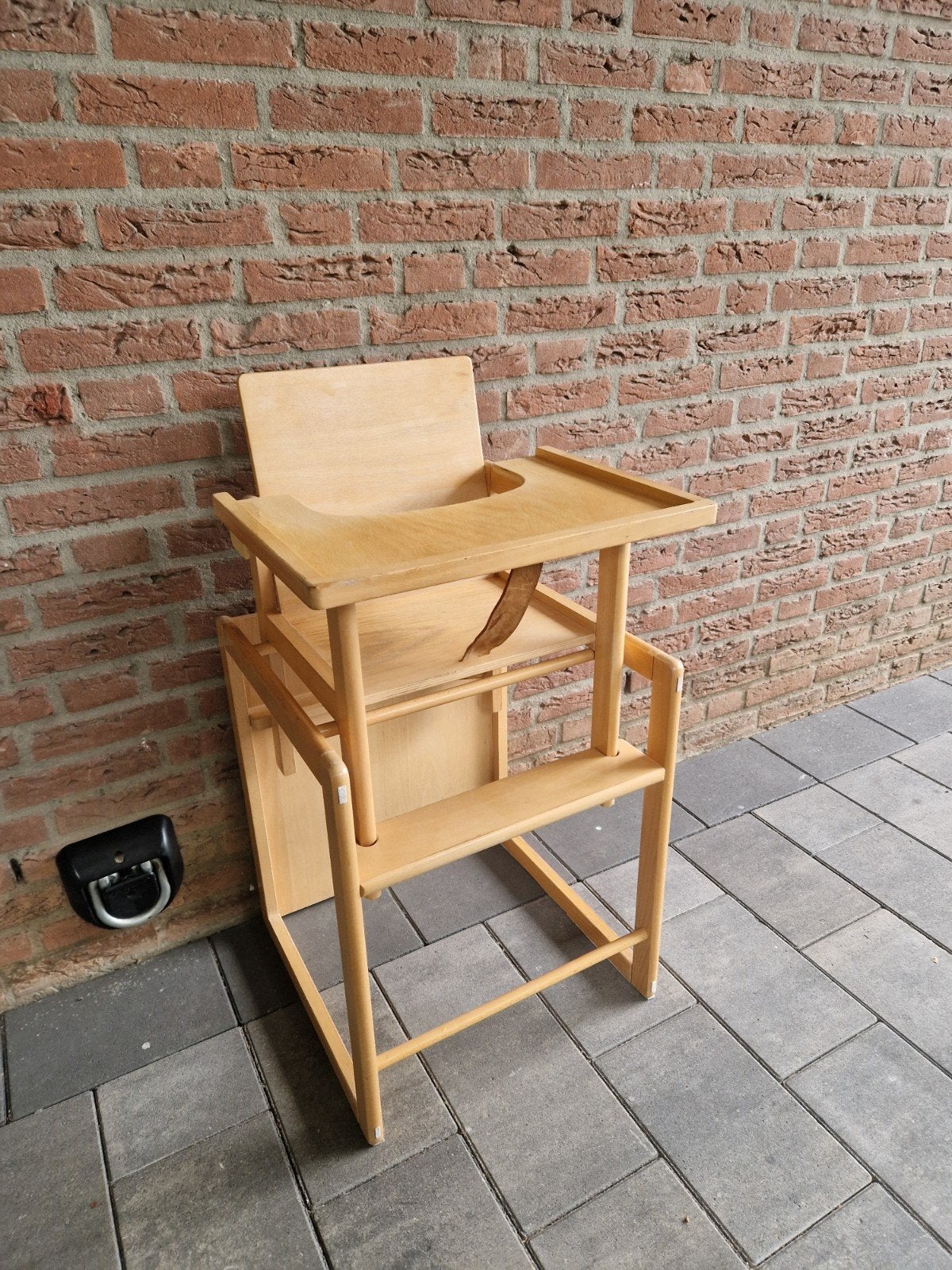 Houten meegroeistoel met eetblad - Gebruikt, Ophalen, Gebruikt, Meegroeistoel, Afneembaar eetblad