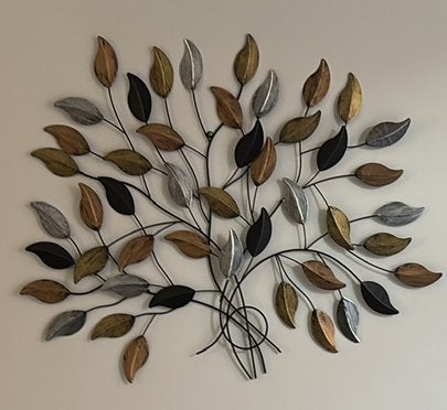 Muurdecoratie bladeren metaal, Ophalen, Nieuw, Metaal