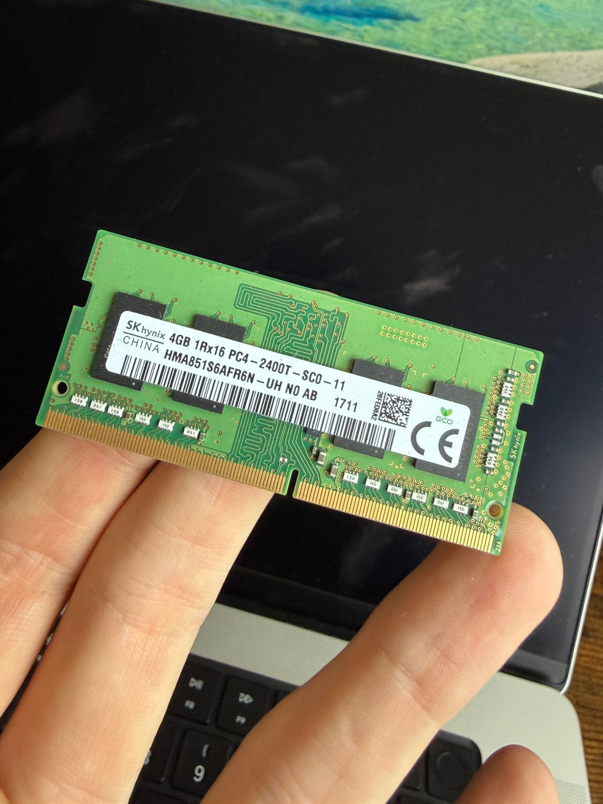 4GB DDR3 1Rx16 PC4 RAM, Gebruikt, DDR3, Ophalen of Verzenden, Laptop