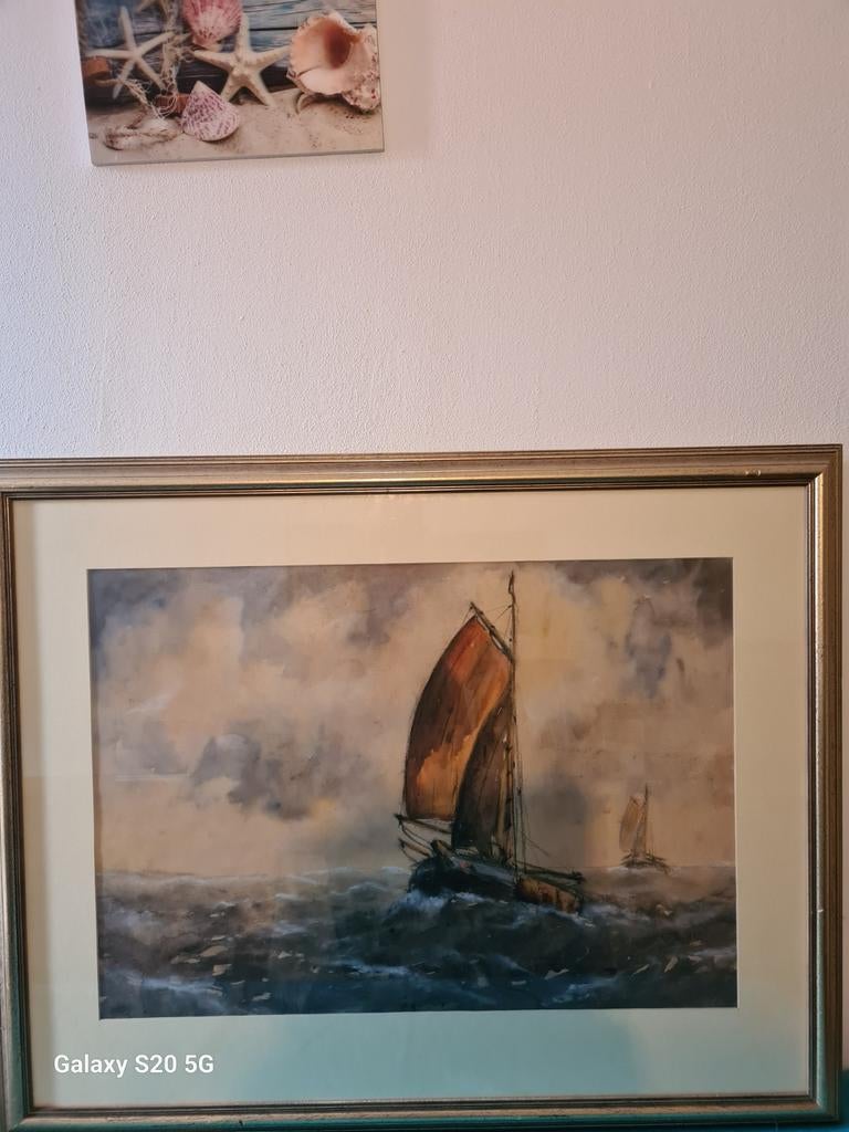 Wim Bos aquarel, Antiek en Kunst, Ophalen of Verzenden