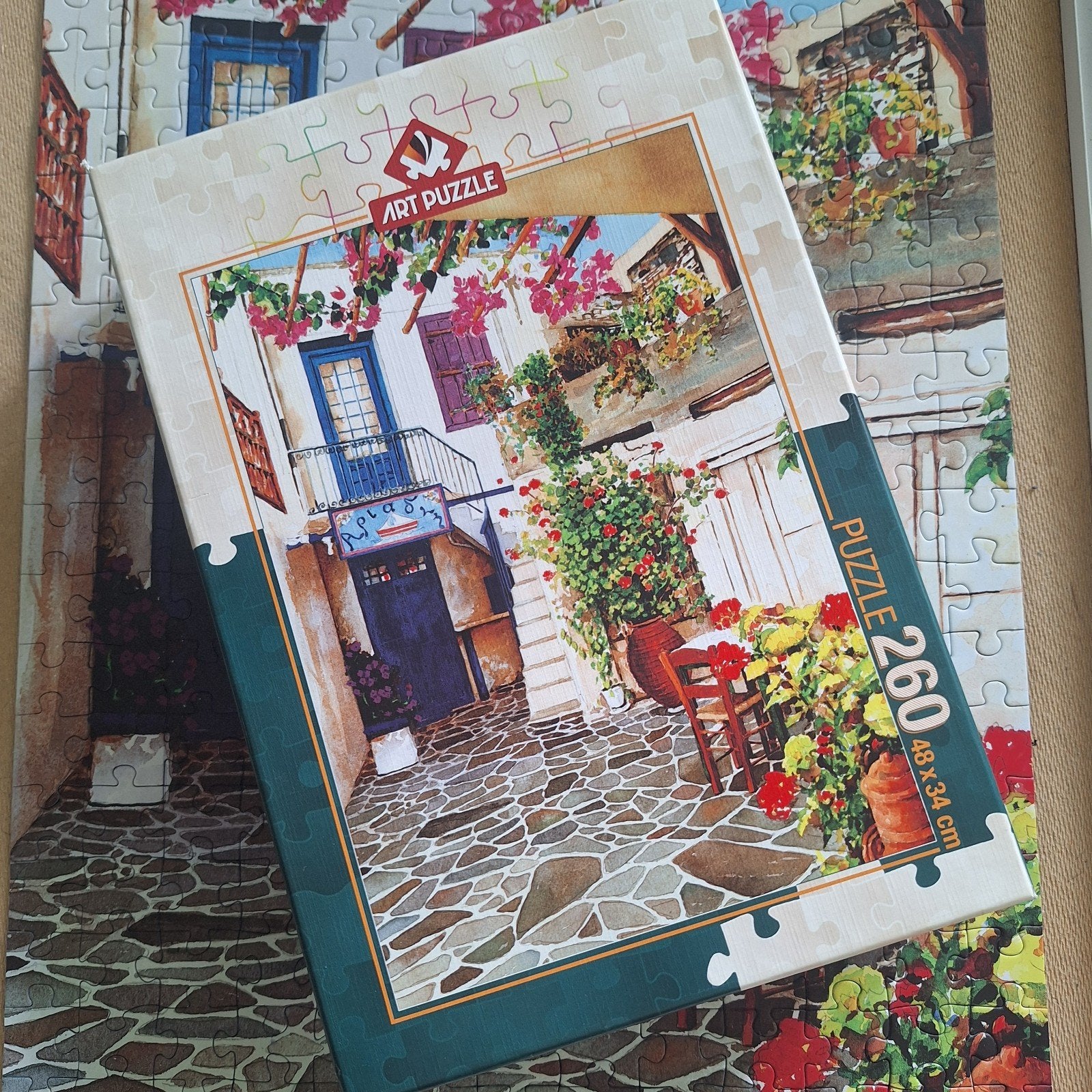 Art puzzle 260 stukjes Courtyard with Flowers, Ophalen of Verzenden, Minder dan 500 stukjes, Zo goed als nieuw, Legpuzzel