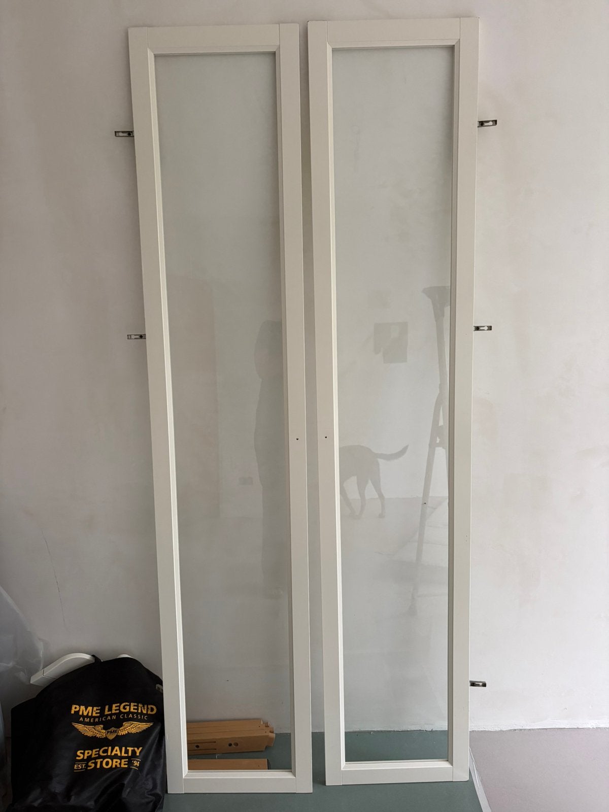 2x Ikea OXBERG Vitrinedeur, wit, 40x192 cm, Ophalen, Gebruikt, 50 tot 100 cm, Glas