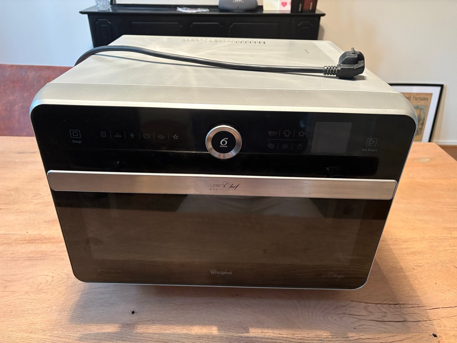 Combi magnetron - grill - hete lucht én crisp functie!, Witgoed en Apparatuur, Magnetrons, Ophalen, Combimagnetron, Gebruikt, Draaiplateau