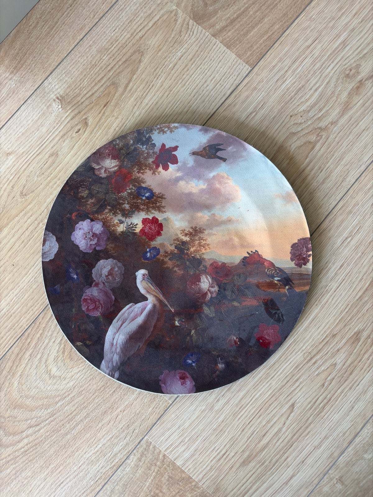 Decoratieve schaal met vogel- en bloemenprint, Ophalen