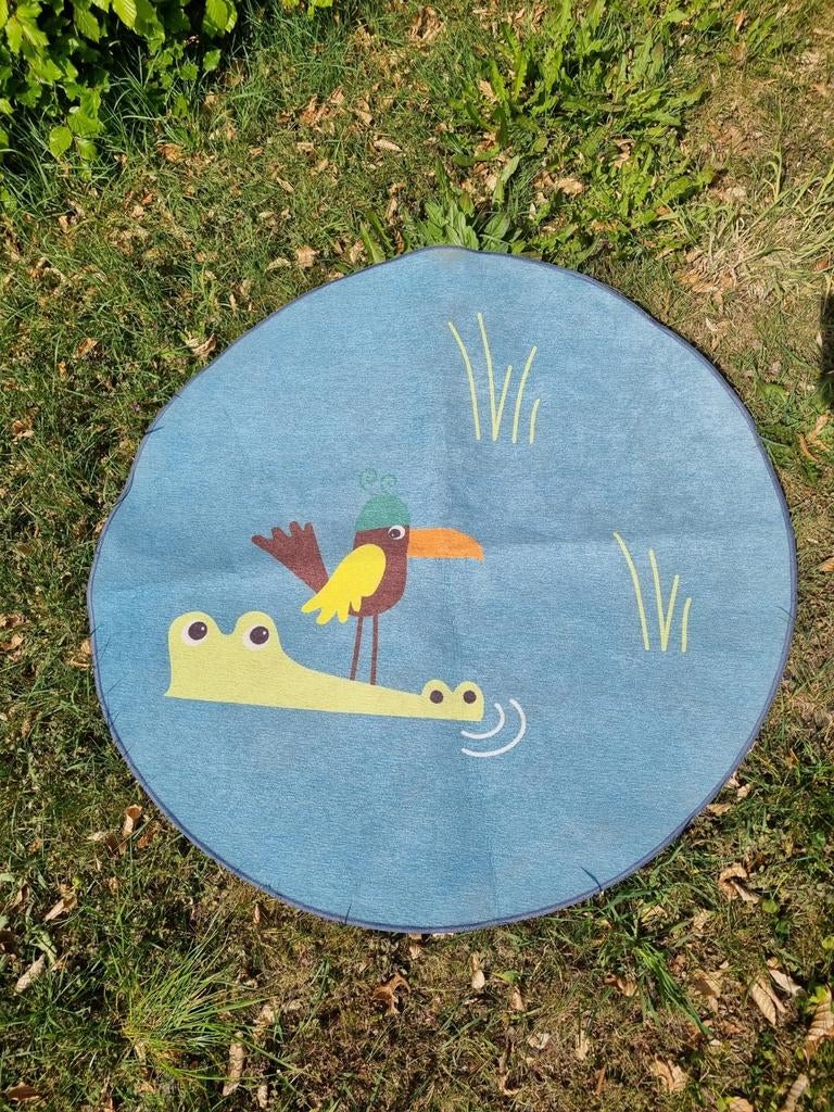 Rond speelkleed van IKEA met krokodil en vogel, Ophalen, Gebruikt, 50 tot 100 cm, Rond