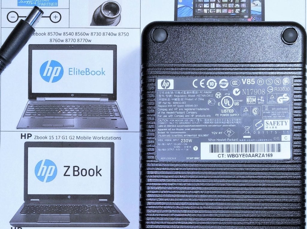 HP Elitebook 8570w 8730w 8740w 8760w 8770w 19.5V 230W Lader