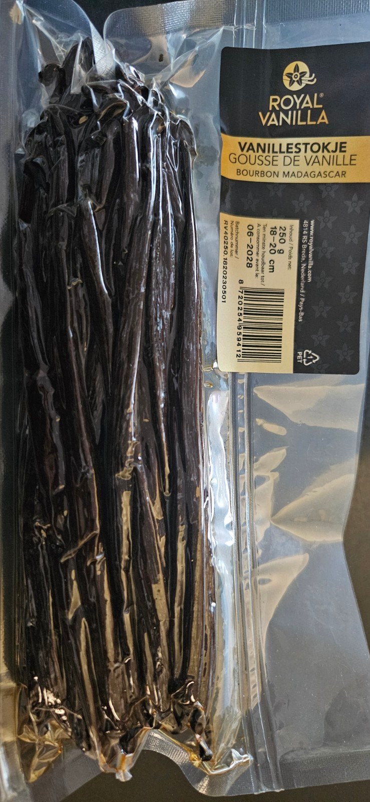 Royal Vanilla vanillestokjes, 250! gram, Ophalen of Verzenden