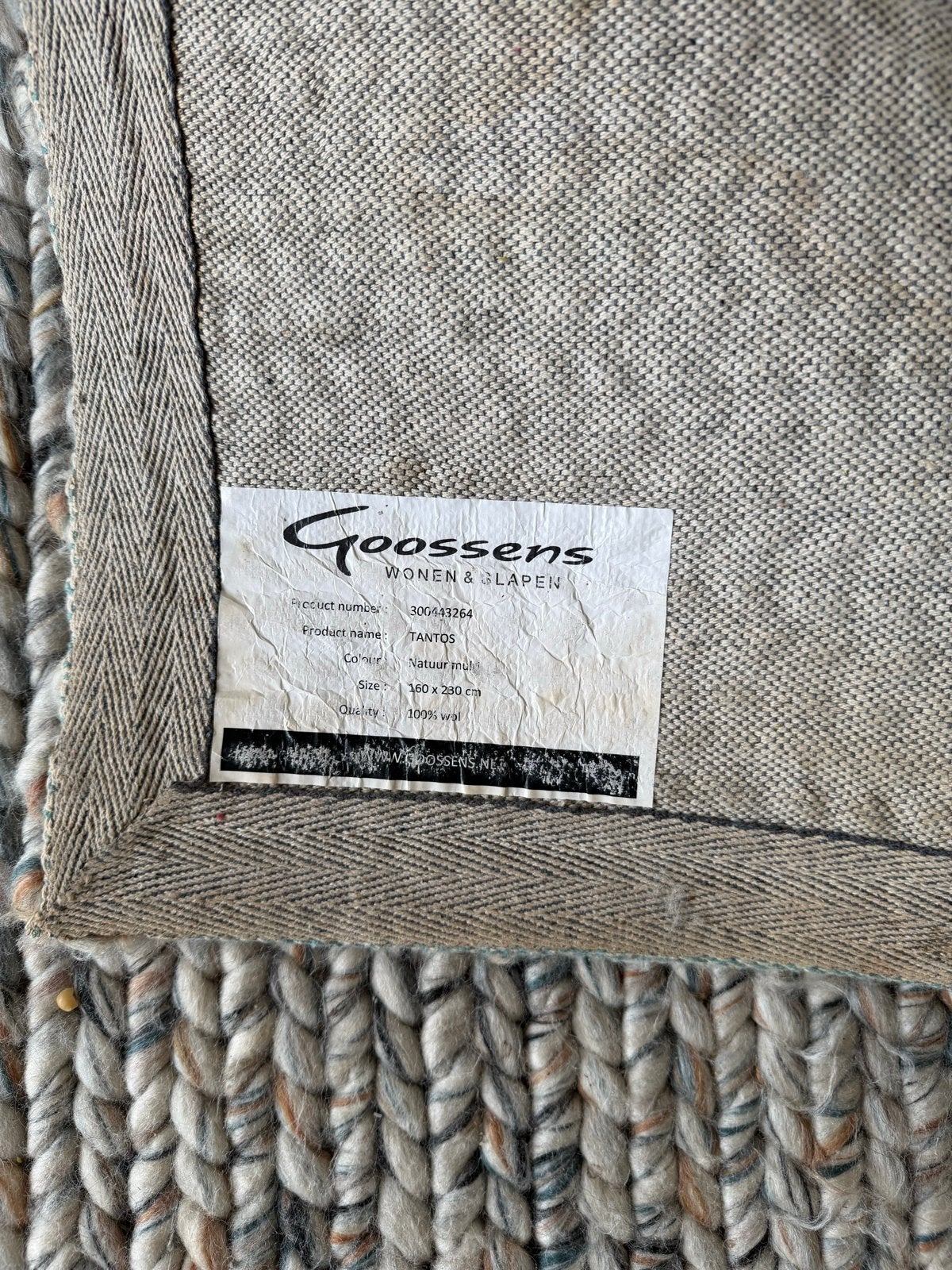 Goossens Vloerkleed Wol - TANTOS - 160 x 230 cm, Ophalen, 150 tot 200 cm, 200 cm of meer, Zo goed als nieuw