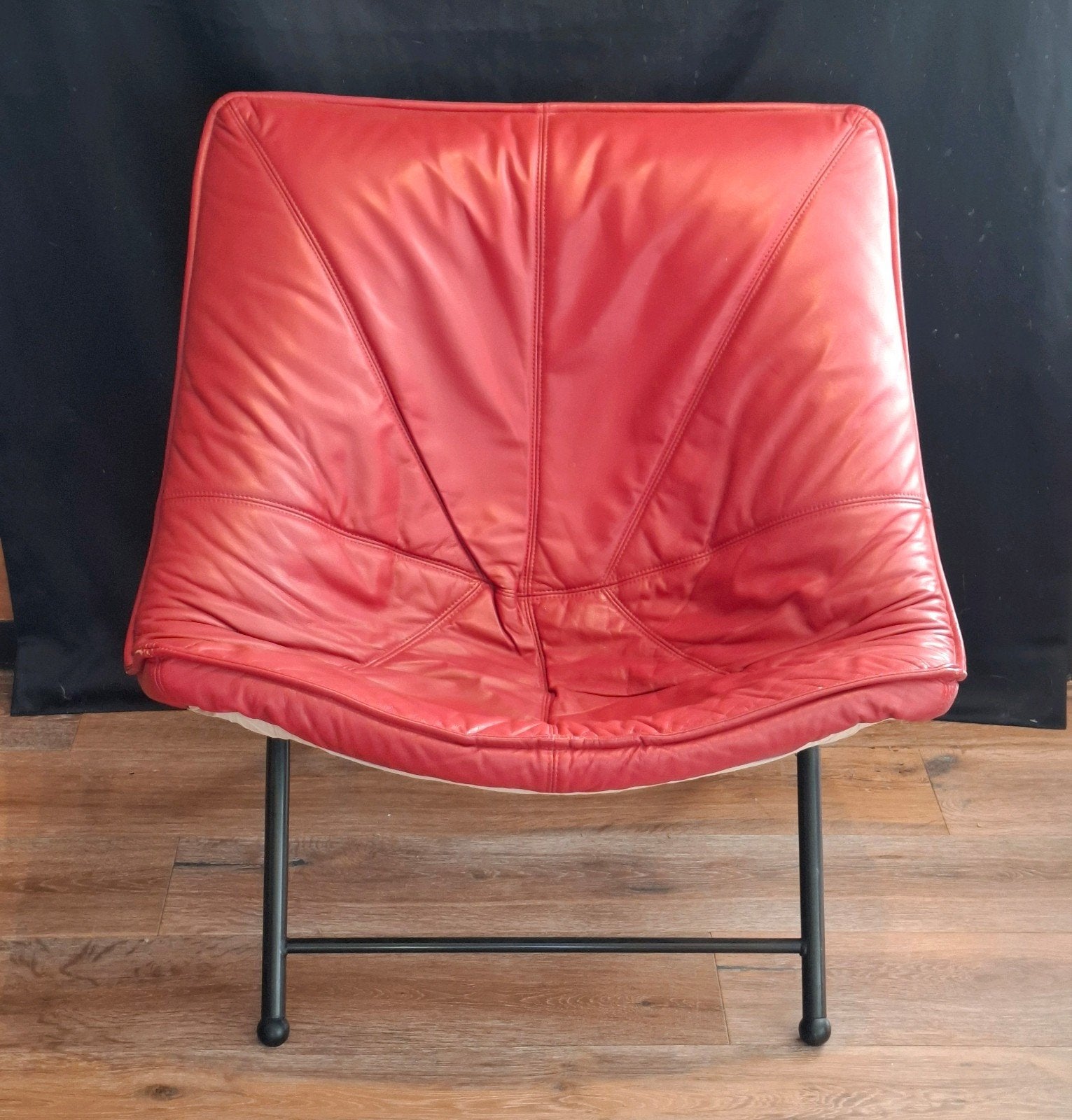 Vintage Molinari Fauteuil Teun van Zanten, Ophalen, Zo goed als nieuw, Leer