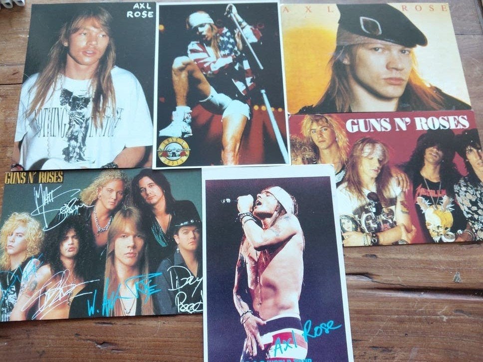 Guns N' Roses, Ophalen of Verzenden, Gebruikt, Foto of Kaart
