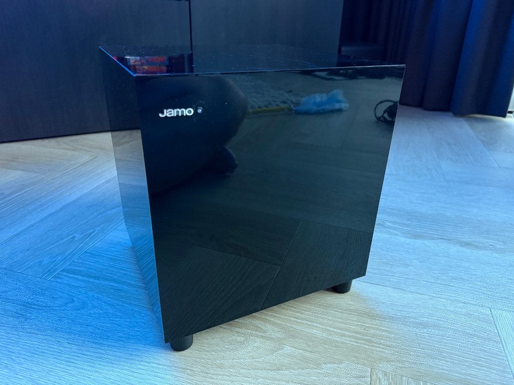 Jamo SUB 210 subwoofer hoogglans zwart, Audio, Tv en Foto, Luidsprekers, Gebruikt, Subwoofer, Jamo, Ophalen