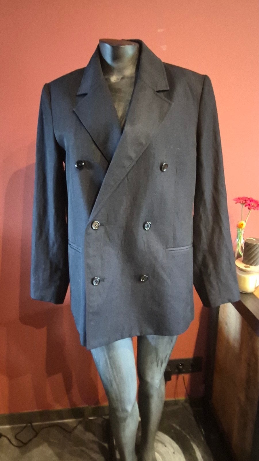 Stijlvolle Zwarte Double-Breasted Blazer - MaatSM, Zwart, Nieuw, Ophalen of Verzenden, Onbekend