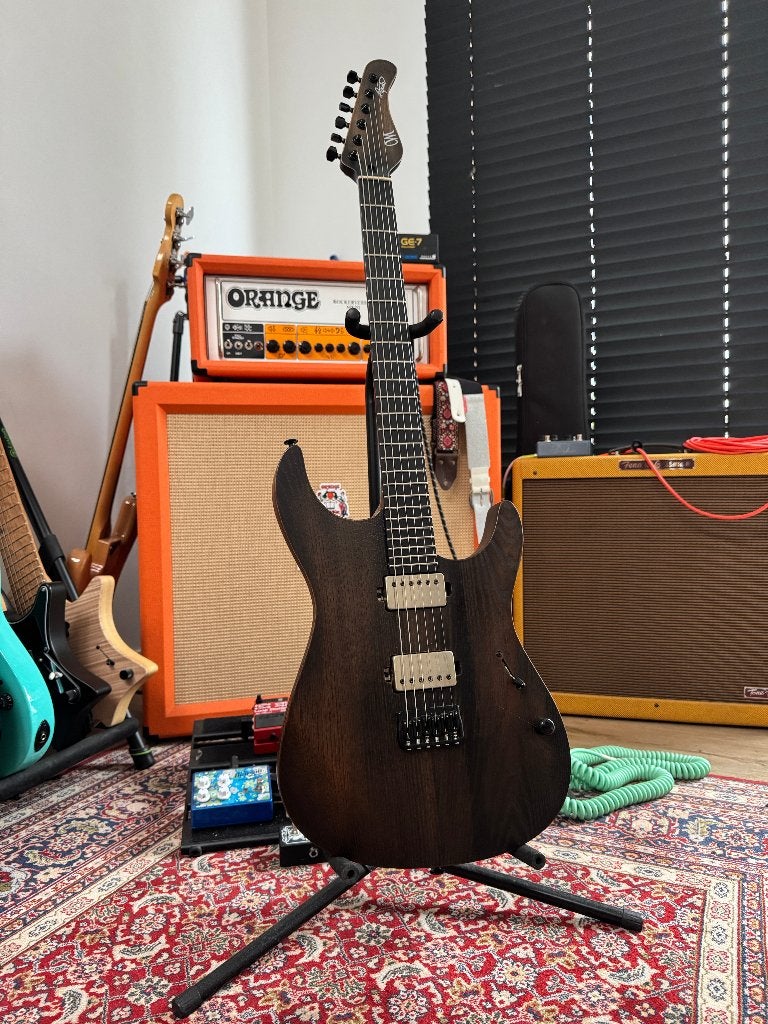 Mayones Aquila Cardinal 6 – Bare Knuckle TKO, Ophalen, Zo goed als nieuw, Solid body, Overige merken