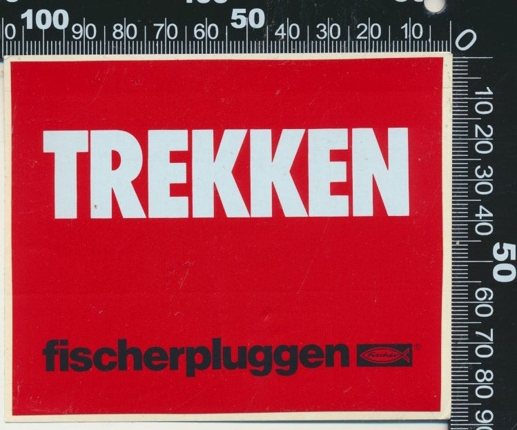 Sticker: Fischer Pluggen - Trekken, Verzenden, Zo goed als nieuw, Bedrijf of Vereniging