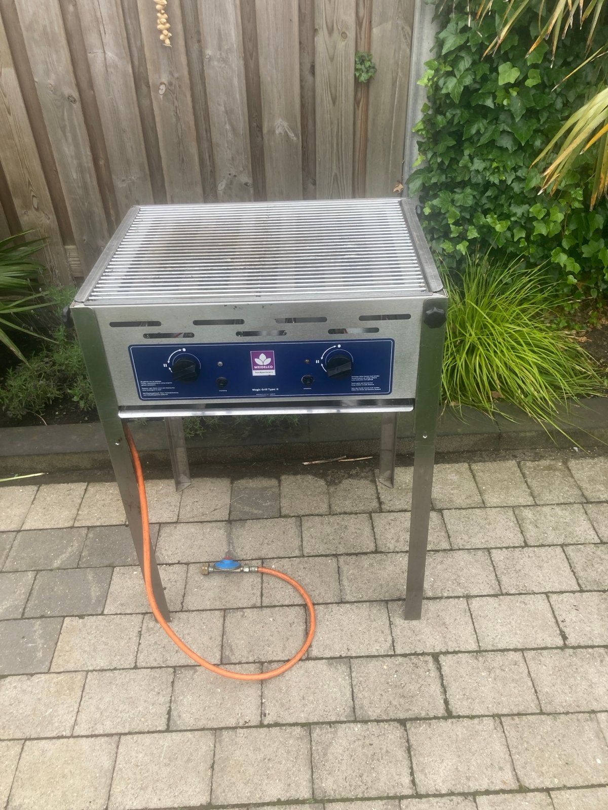 Professionele RVS Slagersbarbecue op Gas, Ophalen, Zo goed als nieuw