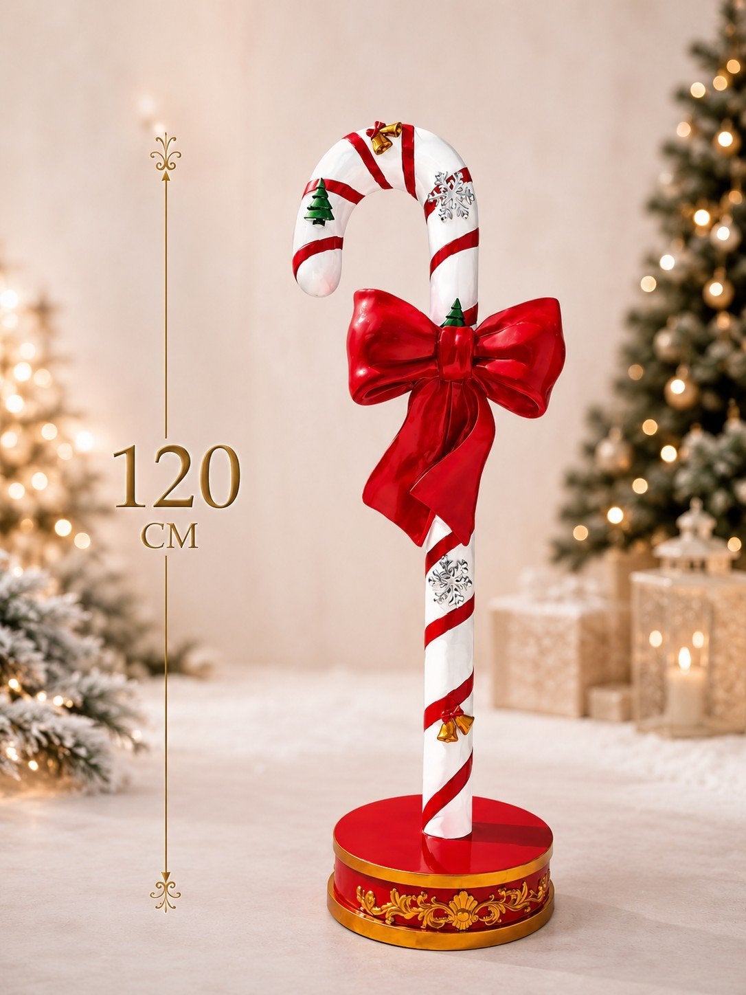 Luxe candy cane - 120cm  exclusieve kerst decoratie, Ophalen of Verzenden, Nieuw