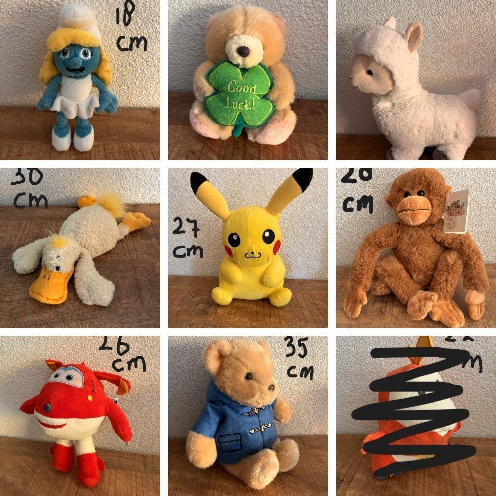 Knuffels Smurfin, Super Wings, Pokémon. ZGAN. Zie foto's, Kinderen en Baby's, Ophalen of Verzenden, Zo goed als nieuw, Overige typen