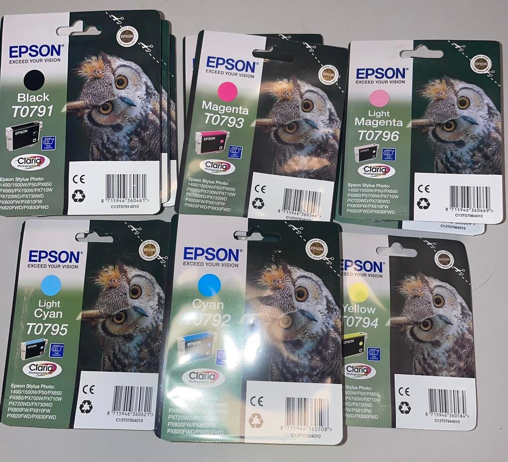 Epson T079 serie 13 originele inkt cartridges, Ophalen of Verzenden, Zo goed als nieuw