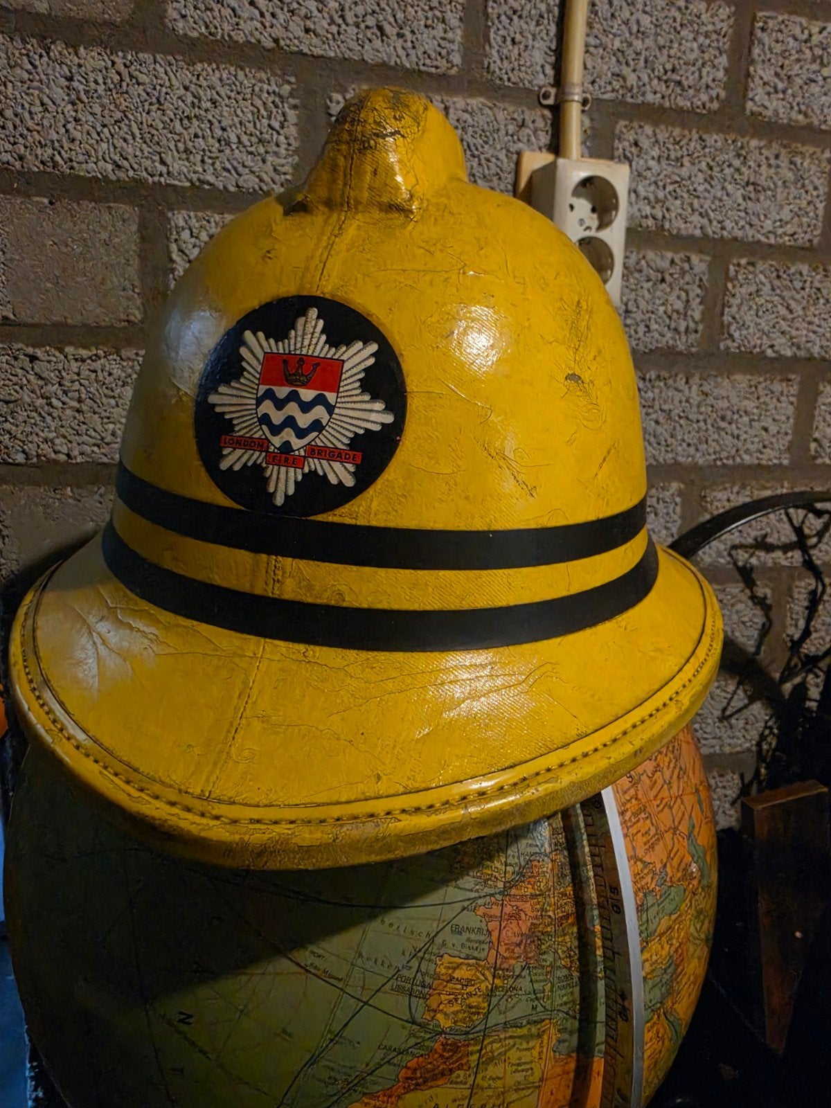 Antieke London Fire Brigade Brandweerhelm - Compleet, Antiek en Kunst, Ophalen of Verzenden