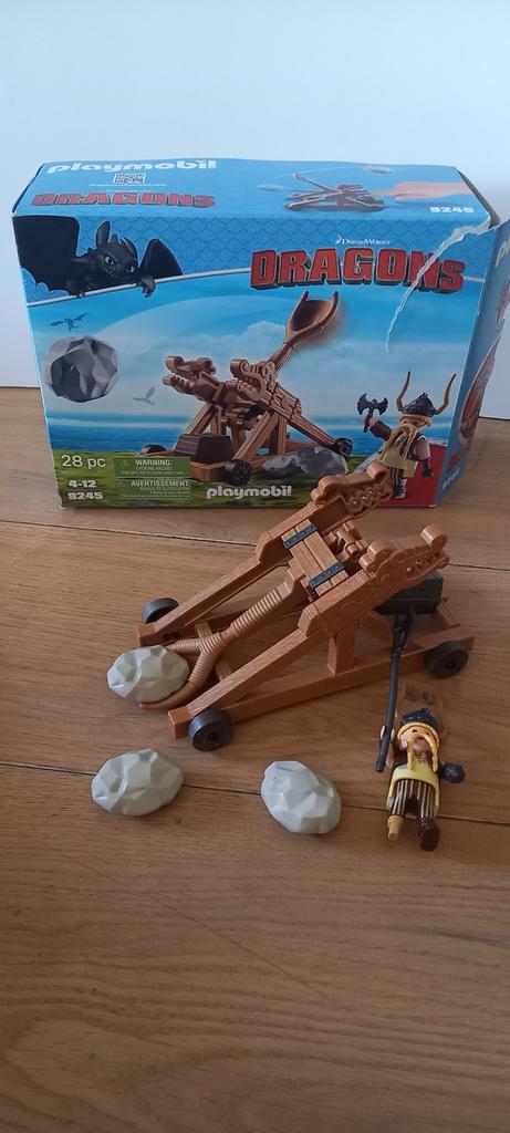 Playmobil Dragons Katapult met Viking - Set 9249, Ophalen of Verzenden, Zo goed als nieuw, Complete set