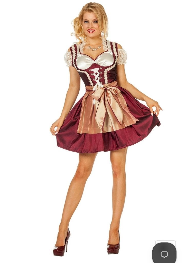 Dirndl oktoberfest, maat 46., Ophalen of Verzenden, Zo goed als nieuw