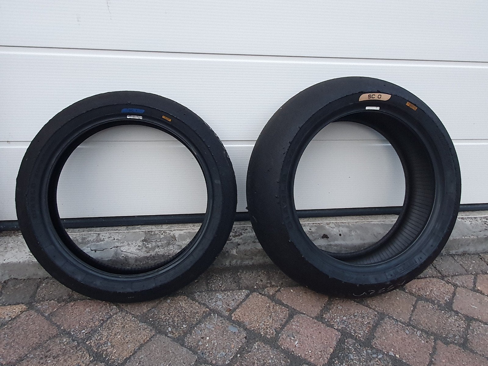 Gebruikte Pirelli Diablo Supersport bandenset SC0 & SC1, Motoren, Ophalen, Gebruikt