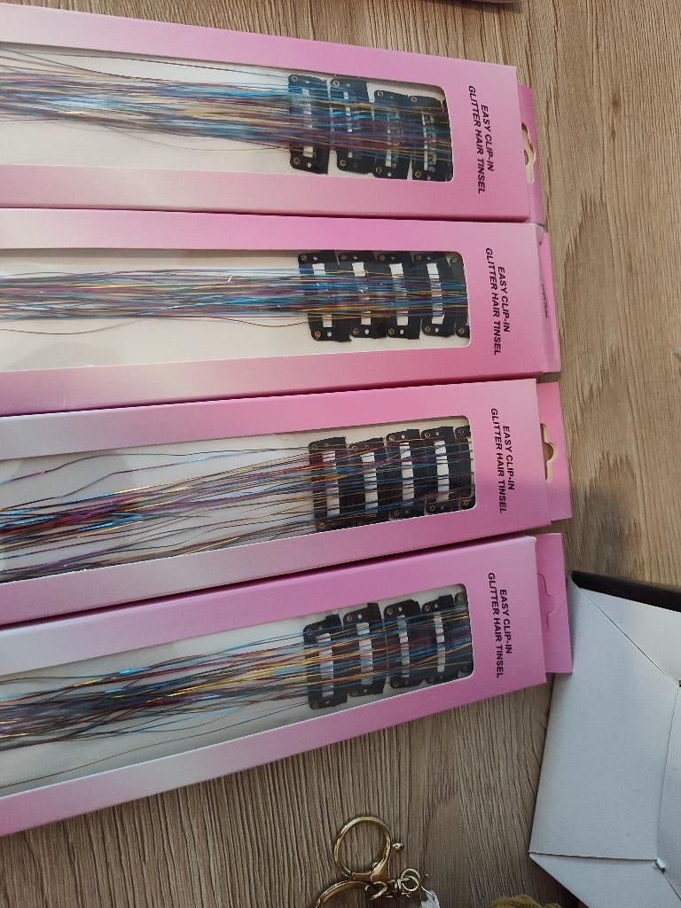 Nieuwe glitter hair tinsel clips / haar extensions., Ophalen of Verzenden, Nieuw