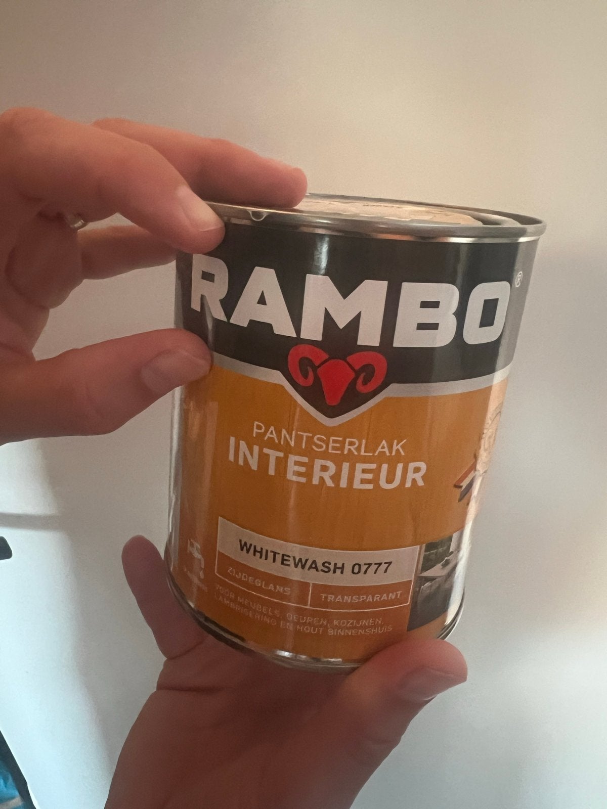 Rambo Pantserslak Interieur Whitewash 0777 Transparant, Ophalen, Wit, Zo goed als nieuw, Lak