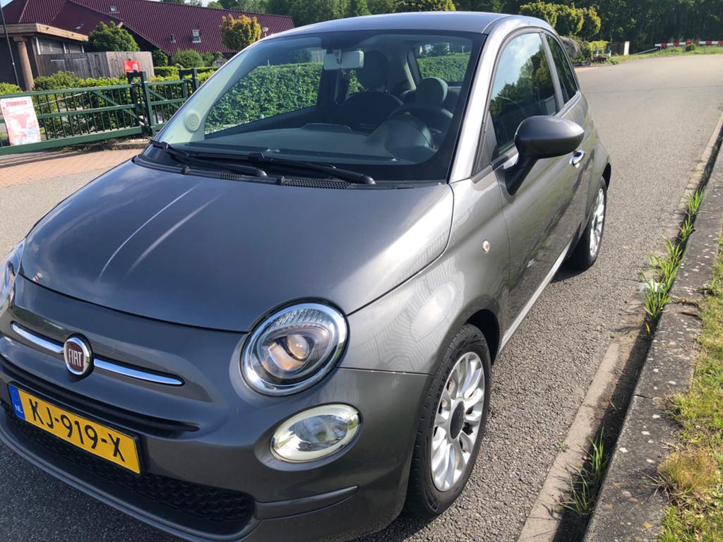 Fiat 500 Twinair Turbo 80pk 2016 Grijs,APK, airco, LM velgen, Auto's, Voorwielaandrijving, 905 kg, Origineel Nederlands, Handgeschakeld
