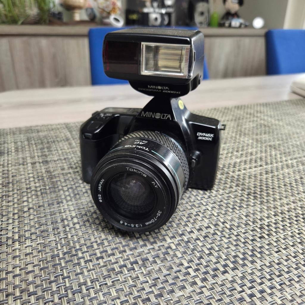 Minolta Dynax 3000i Spiegelreflexcamera met flitser, Ophalen of Verzenden, Gebruikt, Spiegelreflex, Minolta