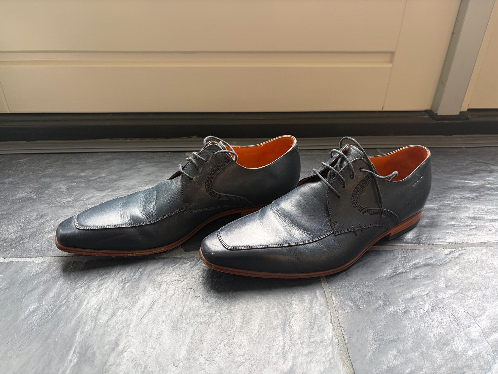 Blauwe van lier schoenen maat 9, Kleding | Heren, Ophalen of Verzenden, Zo goed als nieuw, Blauw