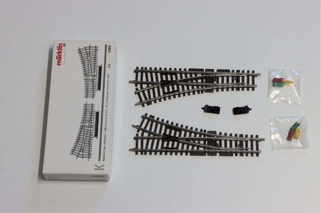 Märklin 2262 wissels links en rechts K rails, Wisselstroom, Gebruikt, Rails, Ophalen of Verzenden