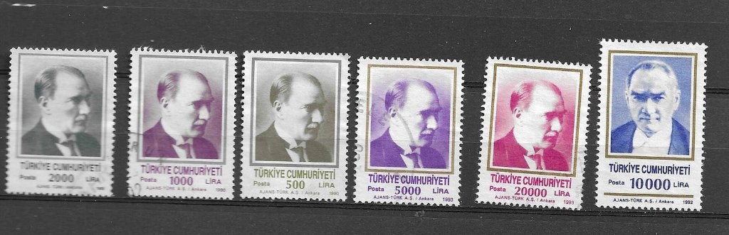 Turkse postzegels Atatürk - Diverse waarden, Ophalen of Verzenden, Overige landen, Gestempeld