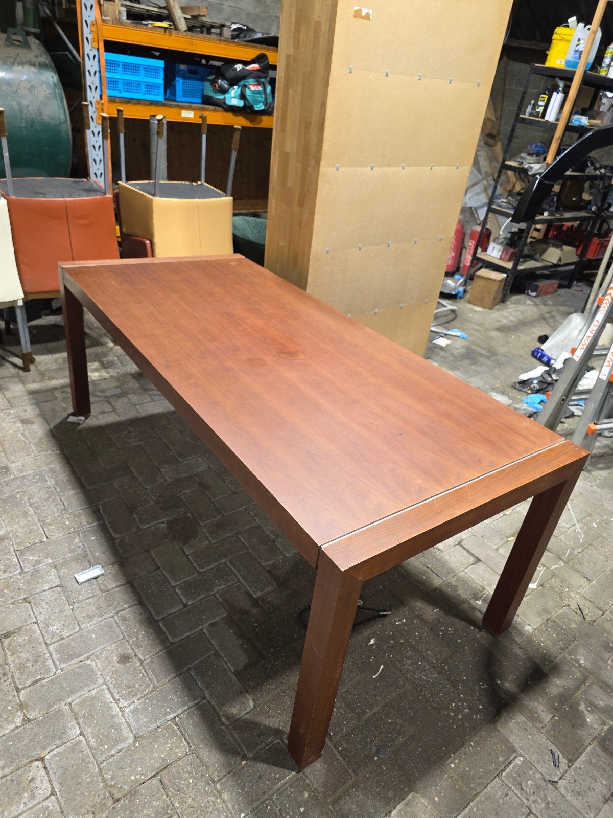 noten hout tafel, Ophalen, Gebruikt, 200 cm of meer, 50 tot 100 cm
