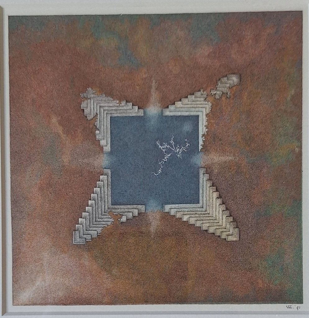 Ets / aquatint, abstract, Antiek en Kunst, Ophalen of Verzenden, 31 cm, Ingelijst, 1950 - 1999