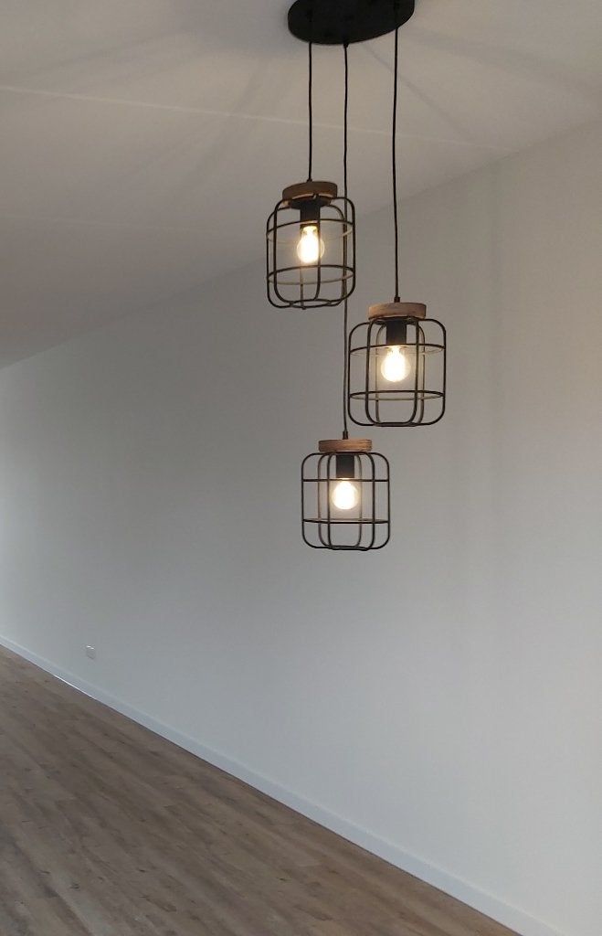 Hanglamp Gwen, Zo goed als nieuw, Hout, Industrieel en landelijk, E27 (groot)