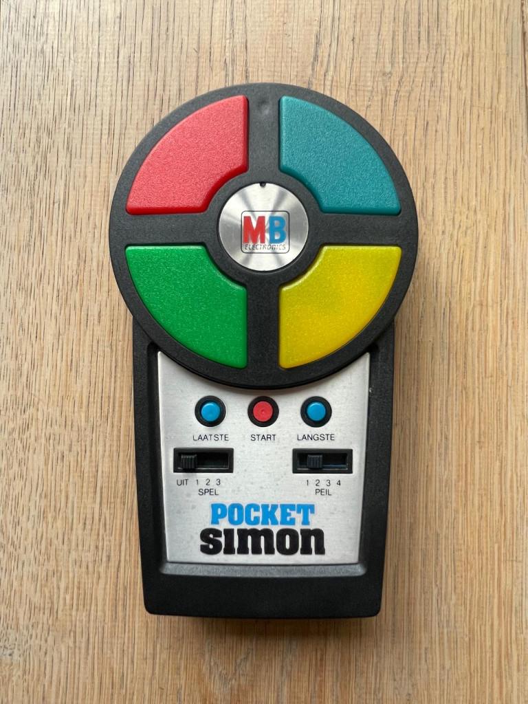 Vintage Pocket Simon -MB 1980 – Werkend, Compleet in Doos!, Ophalen of Verzenden, Zo goed als nieuw