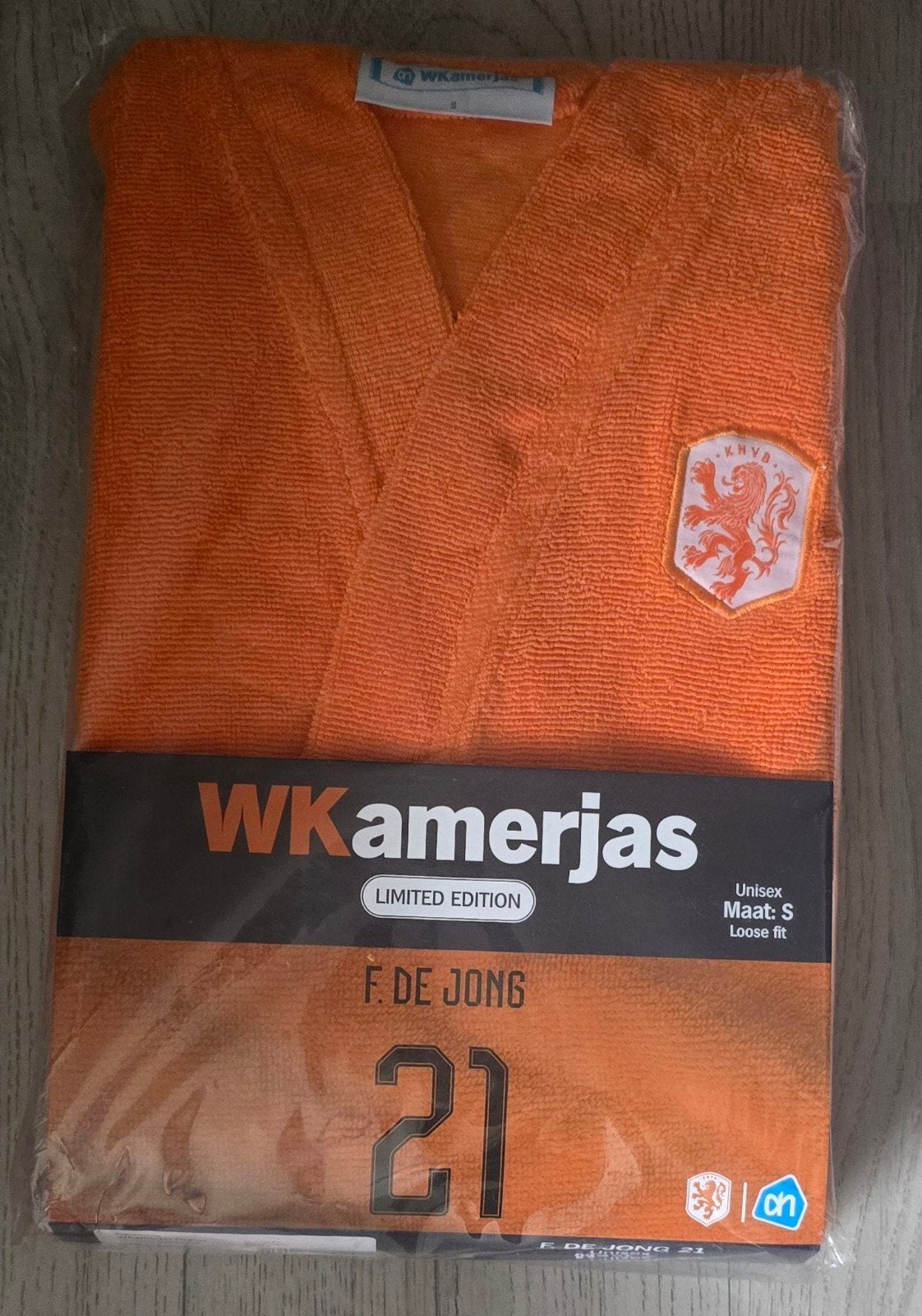 Ah wk kamerjas wk badjas oranje  frenkie de jong Maat s, Verzamelen, Albert Heijn, Ophalen of Verzenden