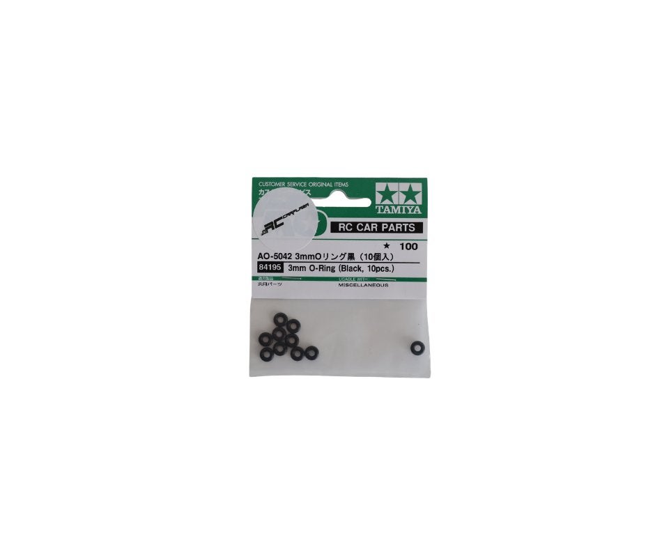 Tamiya 84195 3mm O-Ring Black (10) (BC5), Ophalen of Verzenden, Nieuw, Onderdeel
