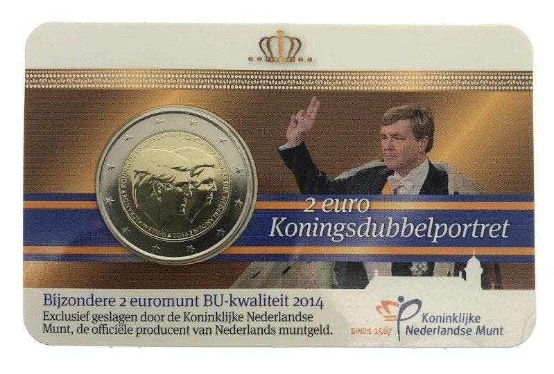 Coincard 2 euro Koningsdubbelportret 2014 BU, Ophalen of Verzenden, Koningin Beatrix, Euro's