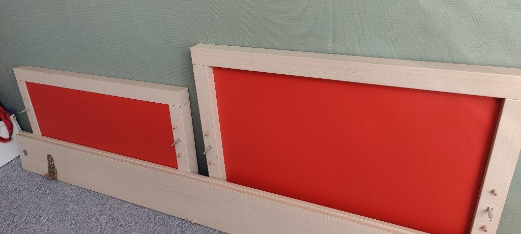 1 persoons bed met lattenbodem, Huis en Inrichting, Slaapkamer | Bedden, Ophalen, Gebruikt, 90 cm, Hout